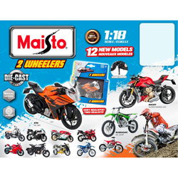 Image of 1:18 Diecast Metal Maisto 2 Wheelers 5′ (Assorted)