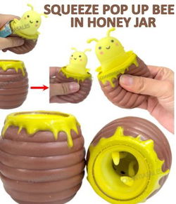 Image of Squeeze Pop-Up Bee in Honey Jar