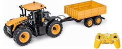 Image of Double E 1:16 Jcb Rc Farm Tractor with Trailer