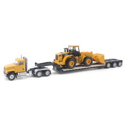 Image of 1:87 CAT CT681 Day Cab Tractor/Lowboy Trailer /CAT 950G Wheel Loader