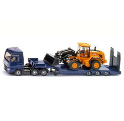 Image of Siku Miniature Man Truck with Low Loader JCB