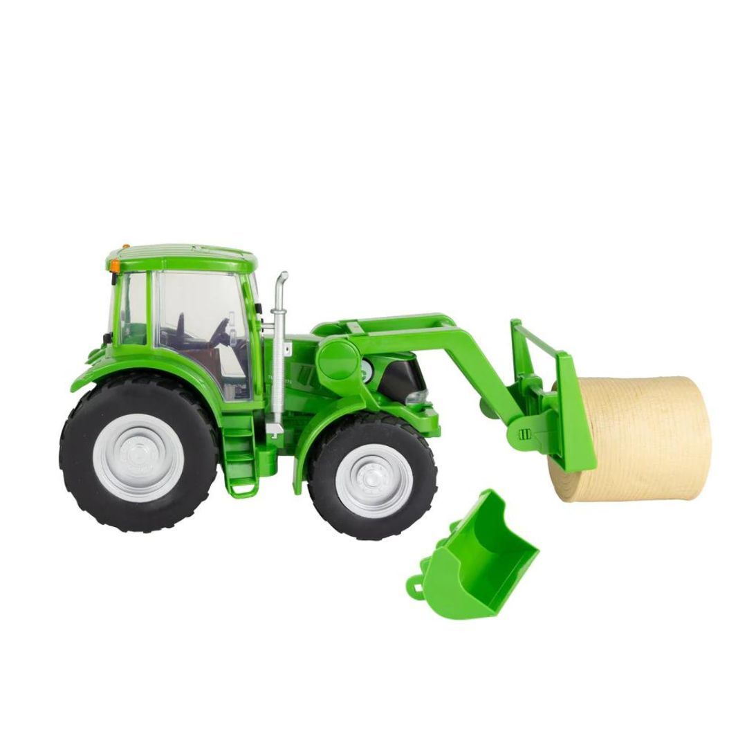Image of Tractor w/ Loader and Bale – Green