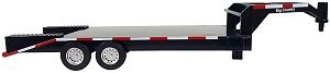 Image of Black Flatbed Gooseneck Trailer with Ramps 427, 1/20