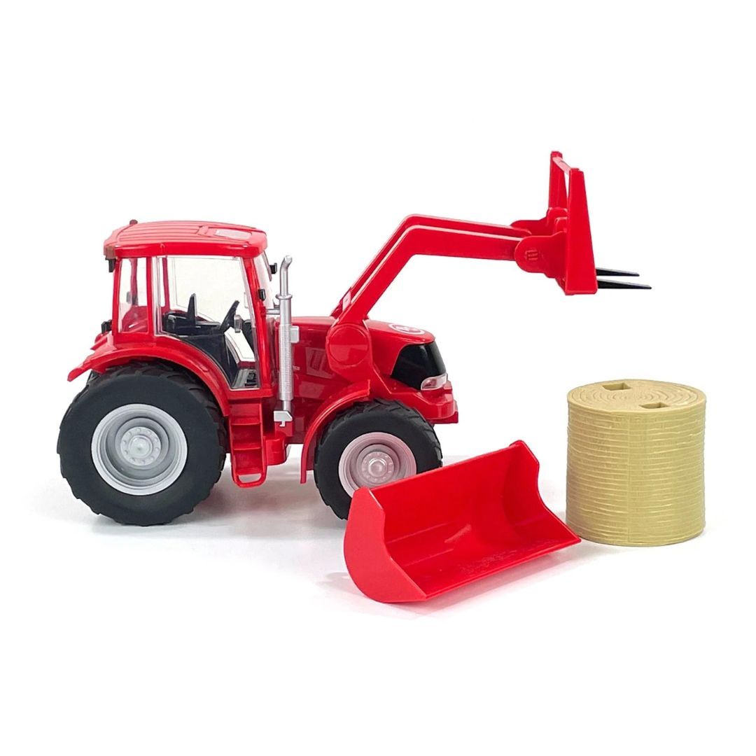 Image of Tractor w/ Loader and Bale – Red