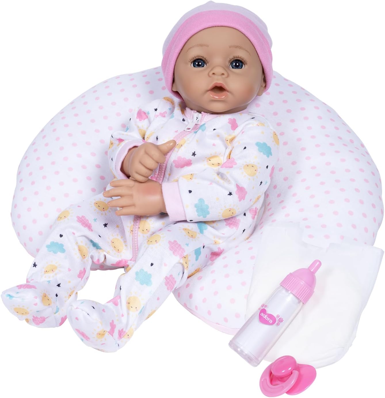 Image of Sunshine Pink – 7 Pc Baby Doll Nurturing Gift Set 13″