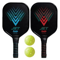 Image of Jet Aluminum Pickleball Paddles Blue/Red – 2 Player