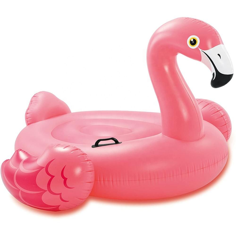 Image of Inflatable Pink Flamingo Pool Ride On Toy