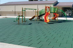 Image of Safety Surface Rubber Tiles Green 2′ x 2′