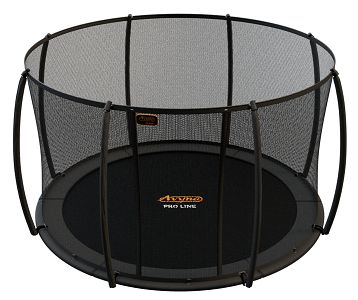 Image of Avyna 14′ Flat Level Trampoline with Enclosure – Grey